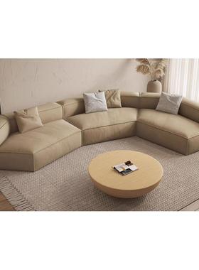 意式极简科技布沙发异形弧形诧寂现代简约轻奢客厅大户型别墅沙发