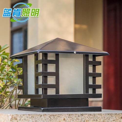 户外围墙柱头灯防水防虫别墅花园门柱庭院灯景观灯大门方形柱头灯