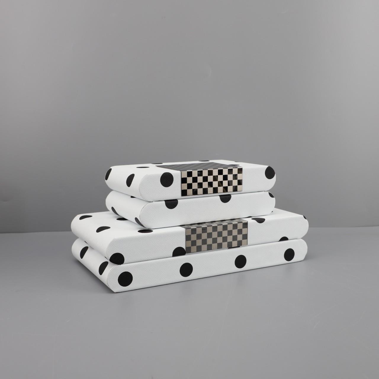 现代简约黑白波点收纳盒首饰盒摆件客厅卧室化妆台桌面家居装饰品