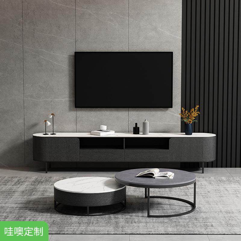 意式岩板茶几电视柜组合北欧客厅小户型简约现代伸缩储物圆形茶几,特色手工艺,其他特色工艺品,淘宝优惠券,粉丝福利购,淘宝优惠卷
