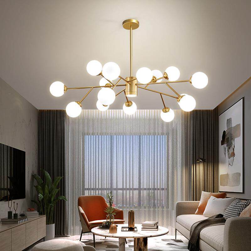 客厅灯北欧吊灯现代简约led大厅灯创意个性餐厅卧室魔豆分子灯具