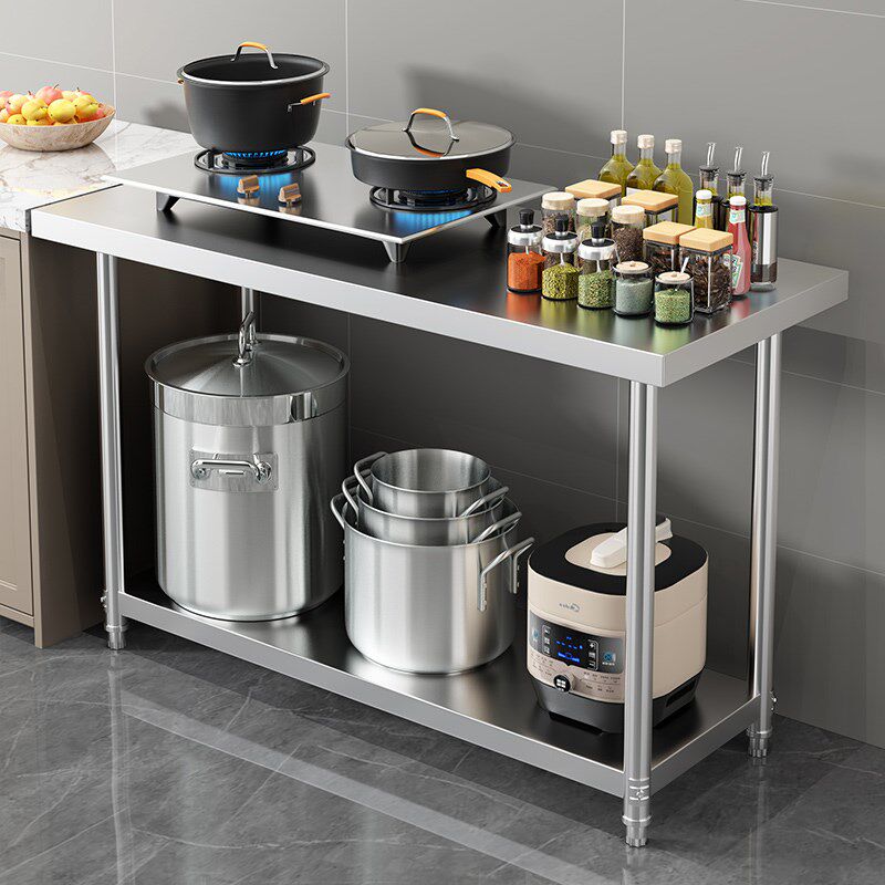 不锈钢工作台厨房专用操作台商用打荷台灶台架定做饭店切菜案板桌