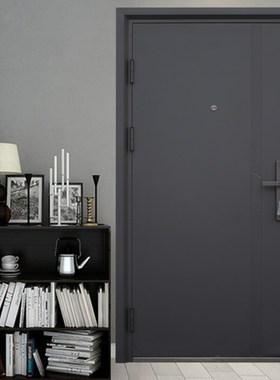 秉秉现货防盗门灰色色进户门婚房钢板简约欧式现代风格平板防盗门