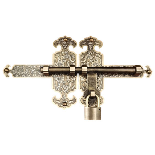 仿古纯铜门栓老式大门插销复古木门锁扣中式全铜加厚别墅插销铜锁