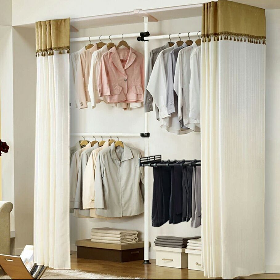 组合衣柜简易钢架布艺柜r子韩式卧室落地多功能衣帽架创意挂衣架