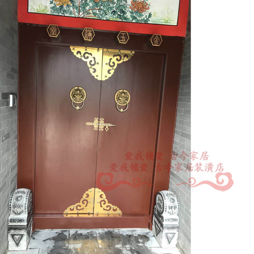 中式仿古城门狮子纯铜大门城门狮子拉手篱笆拉环实木门铜拉手把手