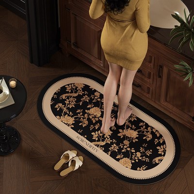 阿尔维娜中古风浴室地垫卫生间硅藻泥超强吸水速干防滑门槛垫子