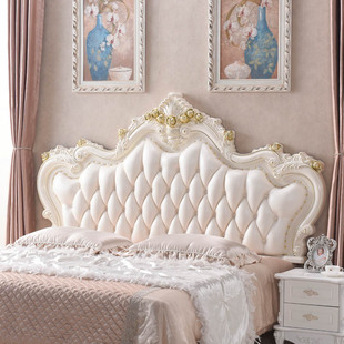 欧式床头板 软包床靠背2米法式烤漆公主1.8米床头板双人奢华床头