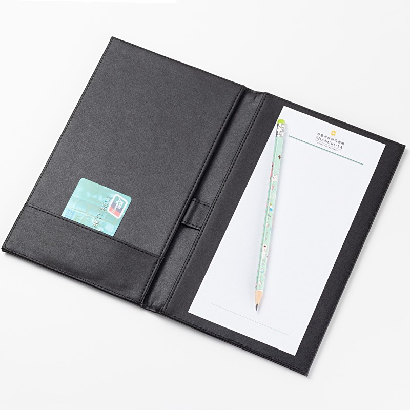 高档皮革收银夹 酒店买单夹 饭店酒水菜单结账本票据夹可定制logo