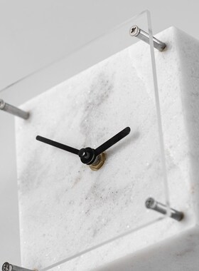 Rzone 现代轻奢大理石时钟办公室装饰摆件工艺品客厅酒柜高档摆设