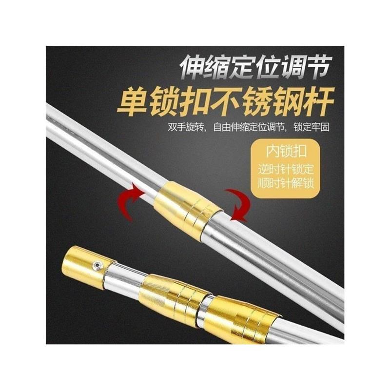 伸缩杆6米超硬不锈钢多功能带钩割草杆打鱼抄网杆钓鱼专用收缩杆