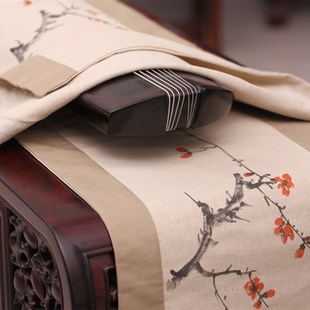 中国风手绘古琴包棉麻加厚背带可调节古琴囊古琴桌旗盖布古筝盖布