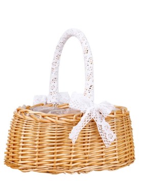 纯手工藤编柳编手工花篮手提篮水果篮菜篮花艺Q家居插花篮野餐篮