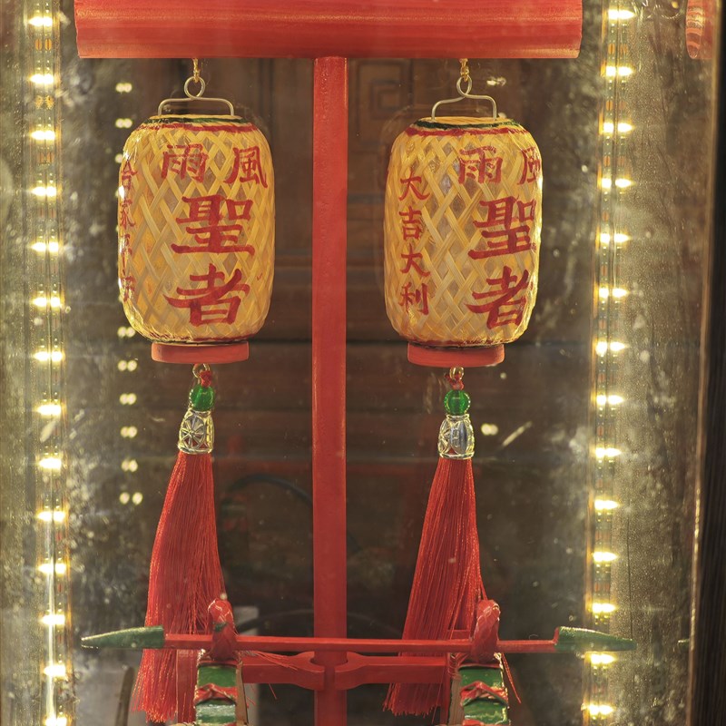 潮汕劳热竹编油纸灯笼神前摆件发光T字架春节标旗W中秋元宵送人