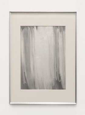 crisis art 97 银色框抽象艺术微喷装饰画金属感灰色办公室挂画