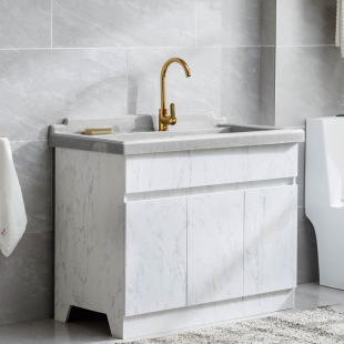 斜搓衣板大水池人造石英石洗衣台阳台金刚石洗衣柜组合石材洗衣槽