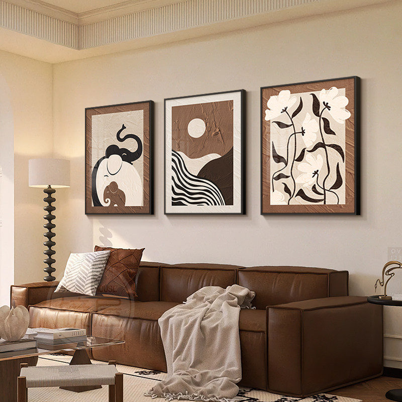 平安喜乐新中式g客厅装饰画高级感沙发背景墙挂画横幅2025新款壁