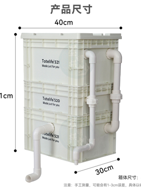 2023新款工业风收纳箱兰寿鱼缸增氧培菌上置滴流盒上周转箱过滤器