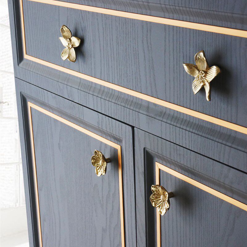 古典新中式复古轻奢法式仿古黄铜全铜橱柜门衣柜门抽屉小拉手把手