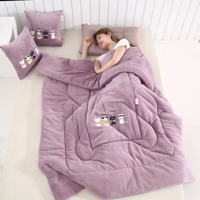 抱枕被子加绒加厚两用汽车沙发靠垫枕头被办公室午休宿舍空调被