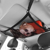 汽车收纳网兜车内顶棚悬挂式 置物行李车载储物袋 双层网兜简易安装