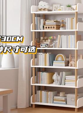 置物架落地多层移动书架家用储物收纳架卧室简易带轮书柜客厅货架