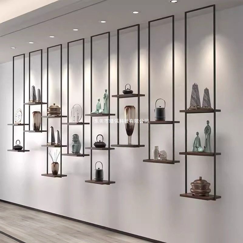 铁艺墙上架子茶室悬挂吊架酒架一字搁板展示架书架置物架装饰展示
