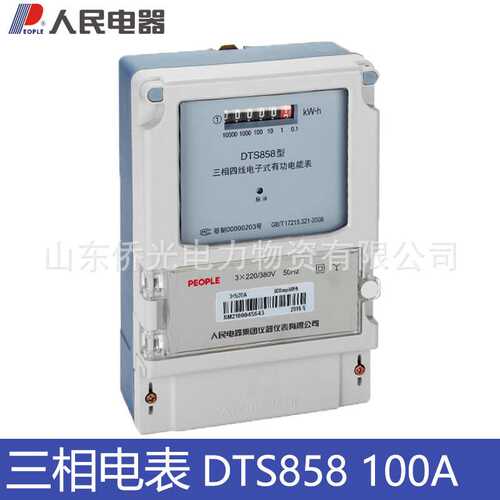 人民电器DTS858 30-100A三相四线电表家用厂房三项4线电度电能表