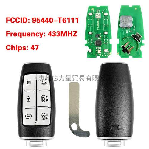 适用2021现代GV80 6键智能卡TQ8-FOB-4F36 PN:95440-T6111 47芯片