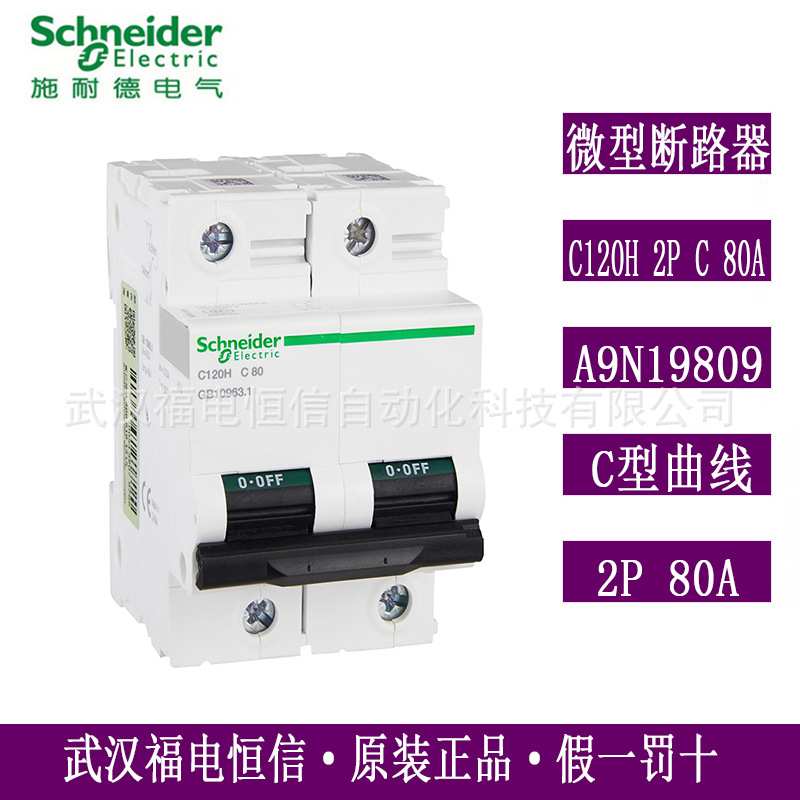 C120H梅兰日兰微型断路器C120H 2P C80A空气开关原装现货A9N19809