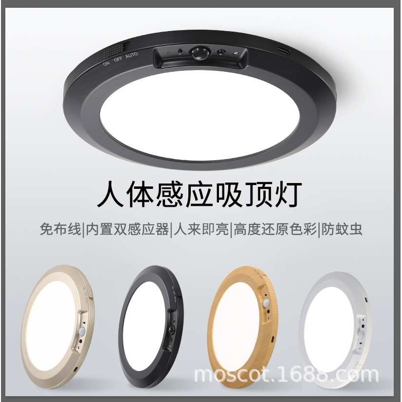 跨境爆款免布线充电人体感应吸顶灯楼道过道入户走廊大号小夜灯,模玩/动漫/周边/娃圈三坑/桌游,模型制作工具/辅料耗材,淘宝优惠券,粉丝福利购,淘宝优惠卷