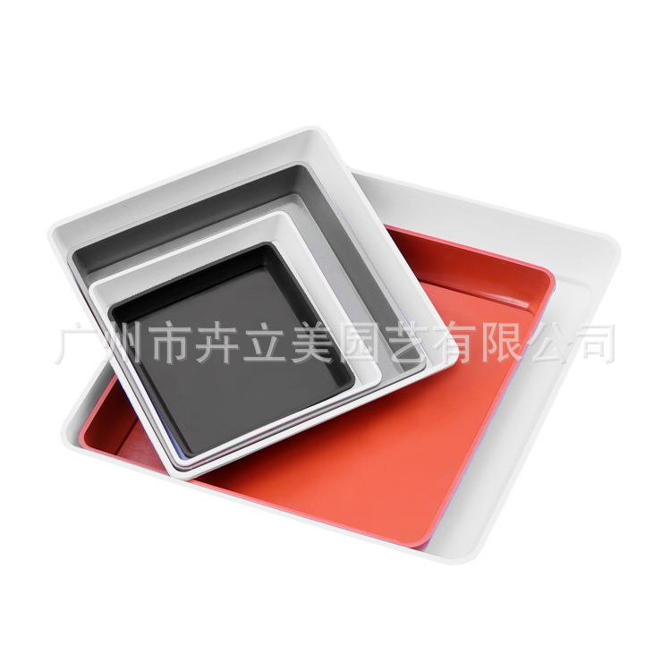 加厚正方形花盆托盘底座多肉树脂盆景盆盆栽接水盘托方形花盆塑料