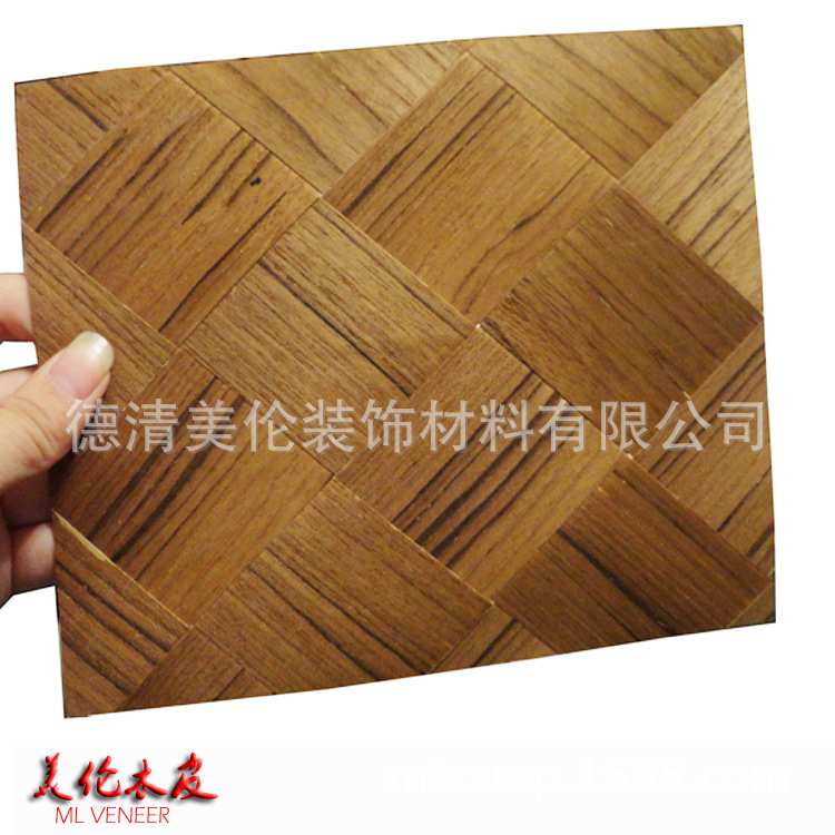 做各类手工编织木皮 个性特色木质装饰面材 泰柚编织木皮