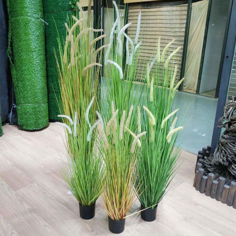 仿真狗尾草装饰绿植盆栽 仿真芦苇弯草盆景装饰道具 店面配饰造景