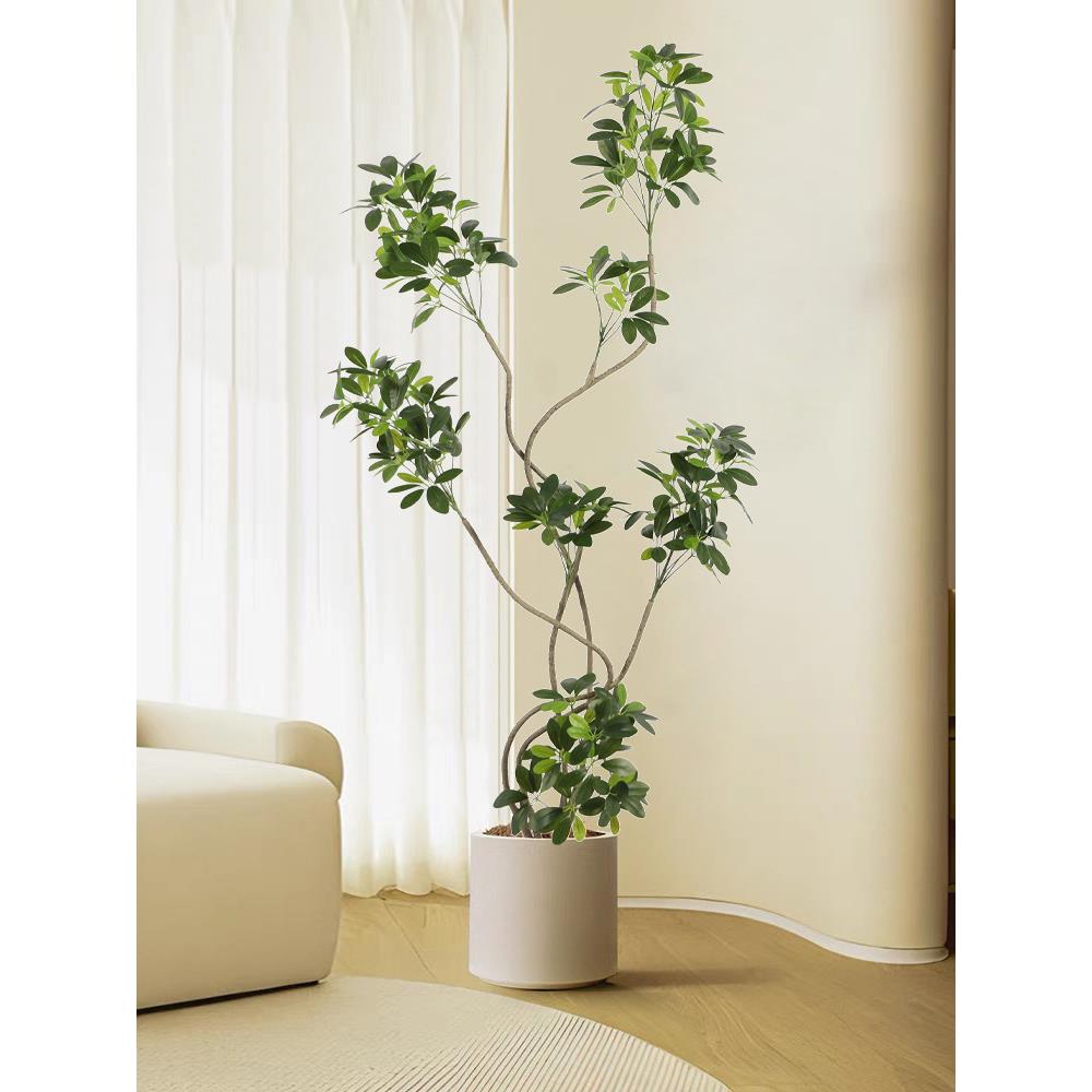 诧寂风仿真绿植盆栽鸭脚木大型室内落地仿生植物高端装饰假树摆件