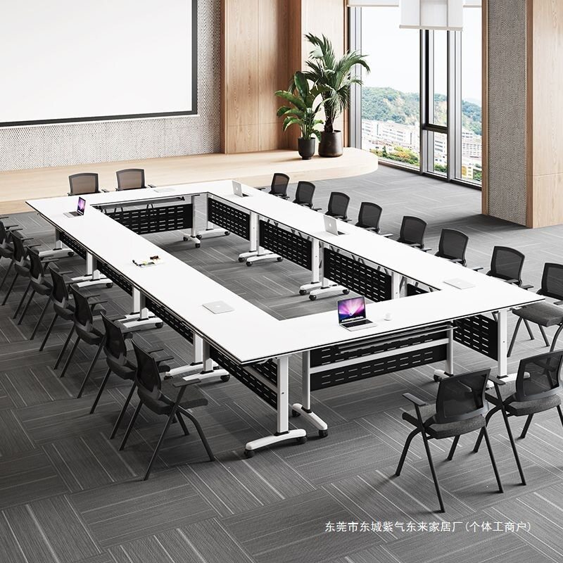 折叠会议桌拼接折叠培训桌椅子双人办公桌可移动活动长条桌可