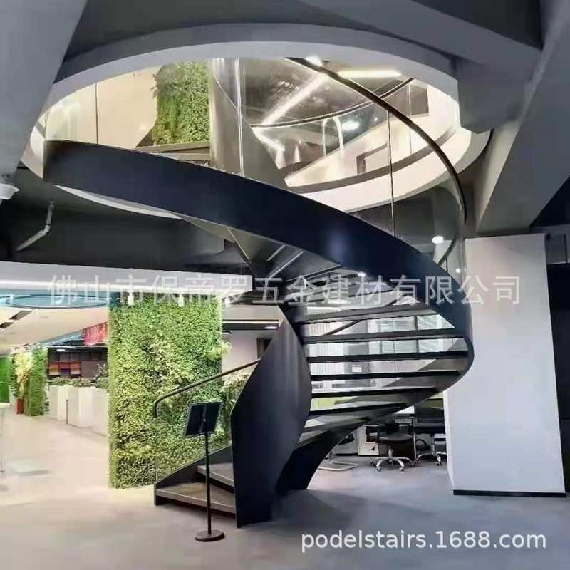 阁楼楼梯 室内复式楼梯供应玻璃楼梯扶手铁艺 碳钢 重型旋转楼梯