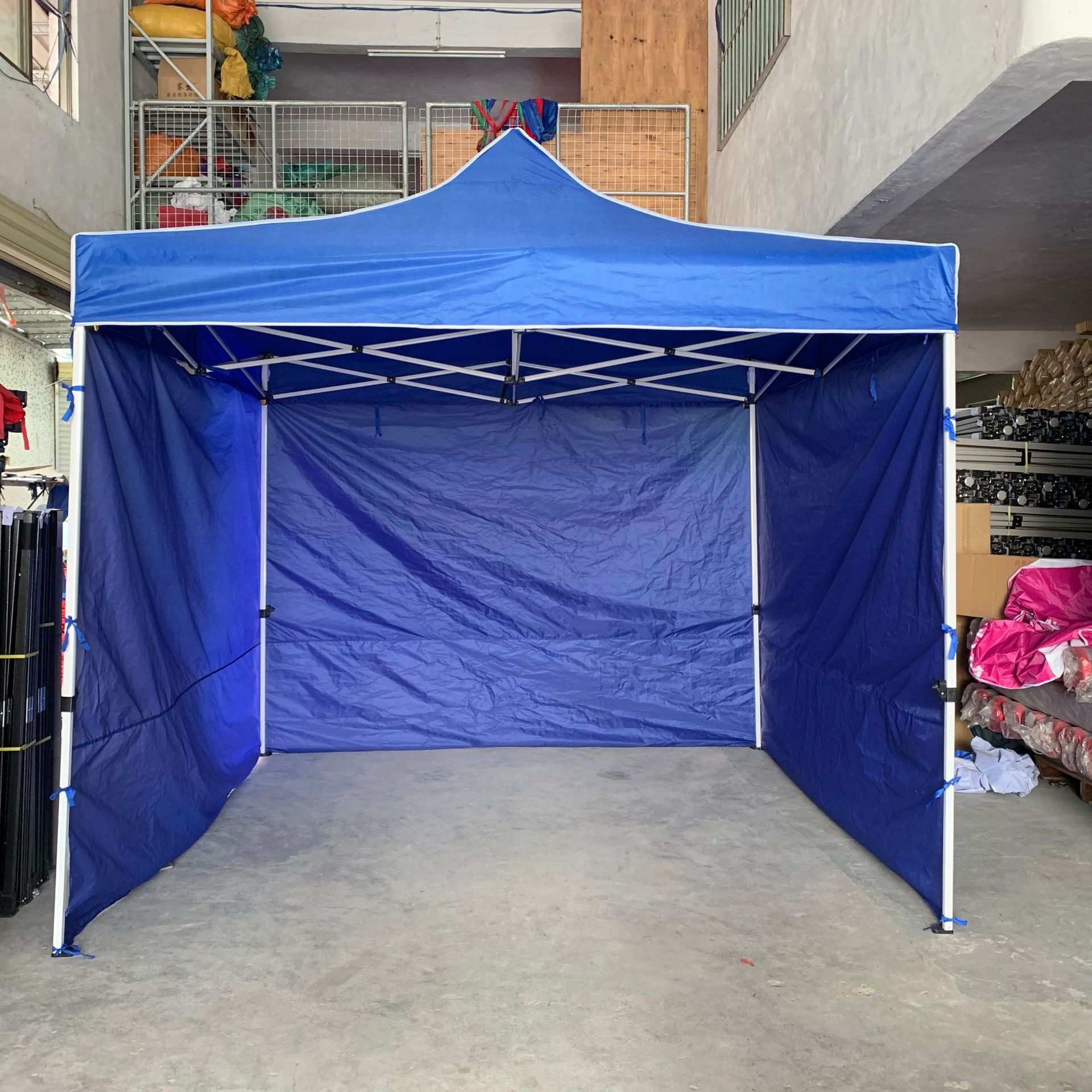 加粗半自动架省力四脚户外广告折叠帐篷遮阳棚伸缩摆摊大伞印字