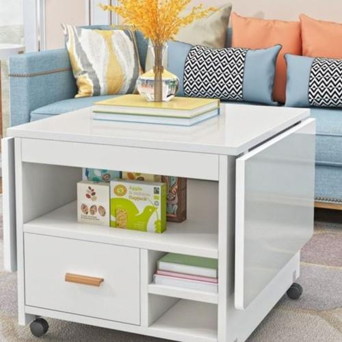 折叠茶几餐桌两用简约现代客厅小户型家用多功能储物移动伸缩茶桌