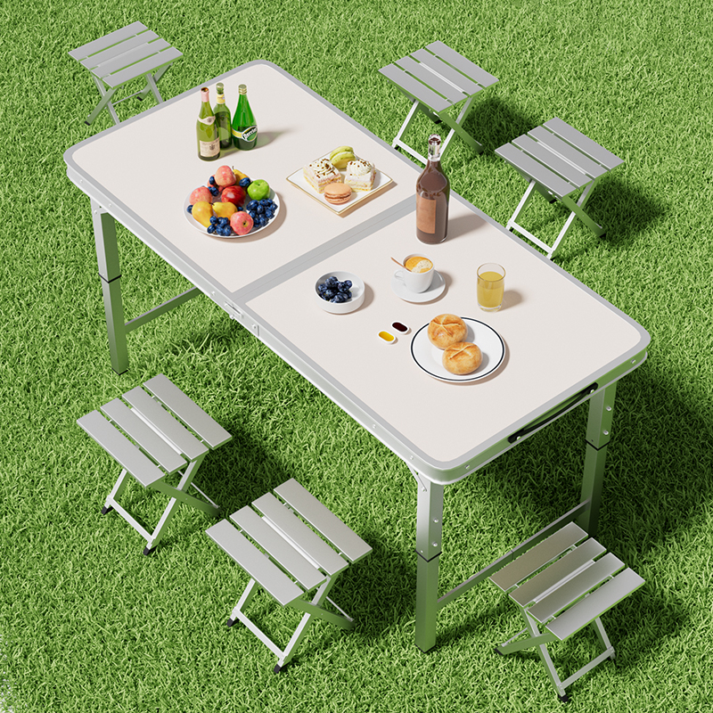 折叠桌子夜市摆摊升降桌户外便携A野餐露营餐桌工地开工铝合金桌