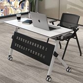 素宅移动折叠办公桌组合会议桌培训桌双人课桌学习桌侧翻桌120