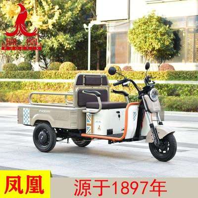 凤凰电动三轮车老年代步车电瓶车农用拉货送货载重大功率电动车