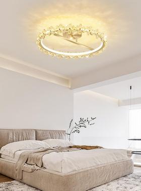 温馨浪漫轻奢网红花朵卧室灯led圆形吸顶灯主卧房间灯2025年新款