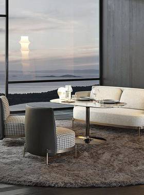 轻奢沙发组合北欧沙发椅后现代简约休闲椅不锈钢皮布艺设计师家具