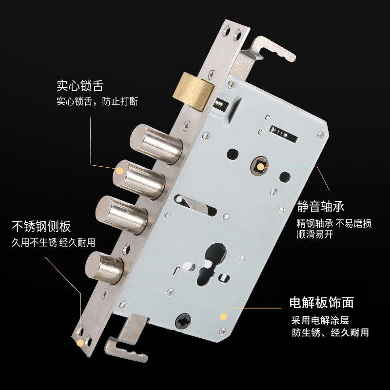 防盗门锁体家用通用型大门锁体单活双活双快方头圆头特殊霸王锁体