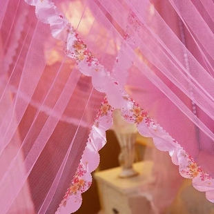 蚊帐三开门家用双人宫廷公主风1.8m床落地加厚不绣钢支架纹账清仓