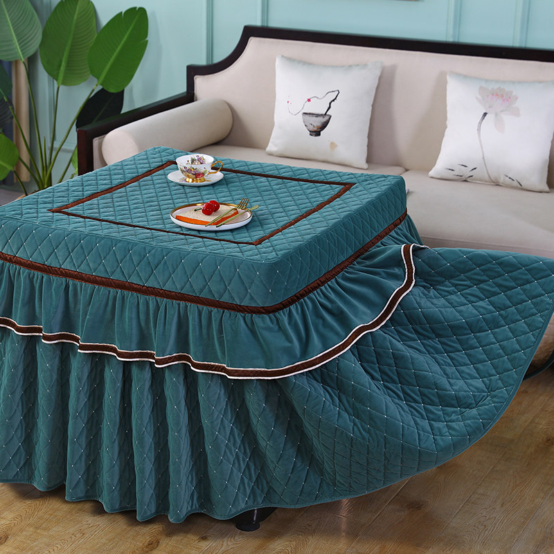 新款烤火桌子罩套正方形烤火罩套麻将机罩子电炉套电取暖炉桌布罩