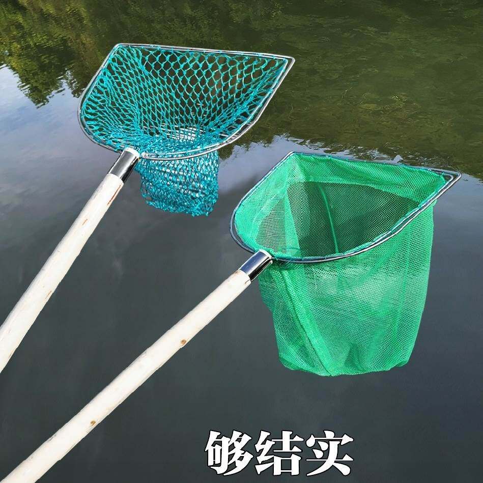木柄抄网双圈捞鱼网兜养殖水产超市饭店鱼网鱼捞渔具捞虾海鲜操网