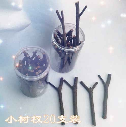 自然材料小树杈干树枝DIY手工制作幼儿园木工坊低结构环创装饰品