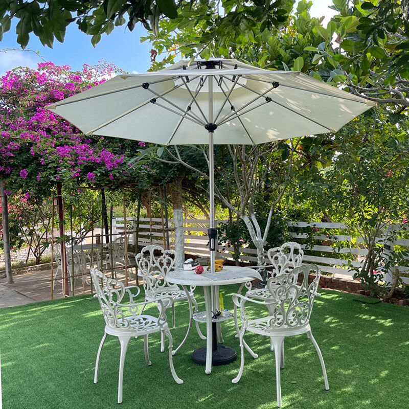 户外遮阳伞庭院中柱伞一楼小院露天天台遮阳棚别墅民宿氛围太阳伞